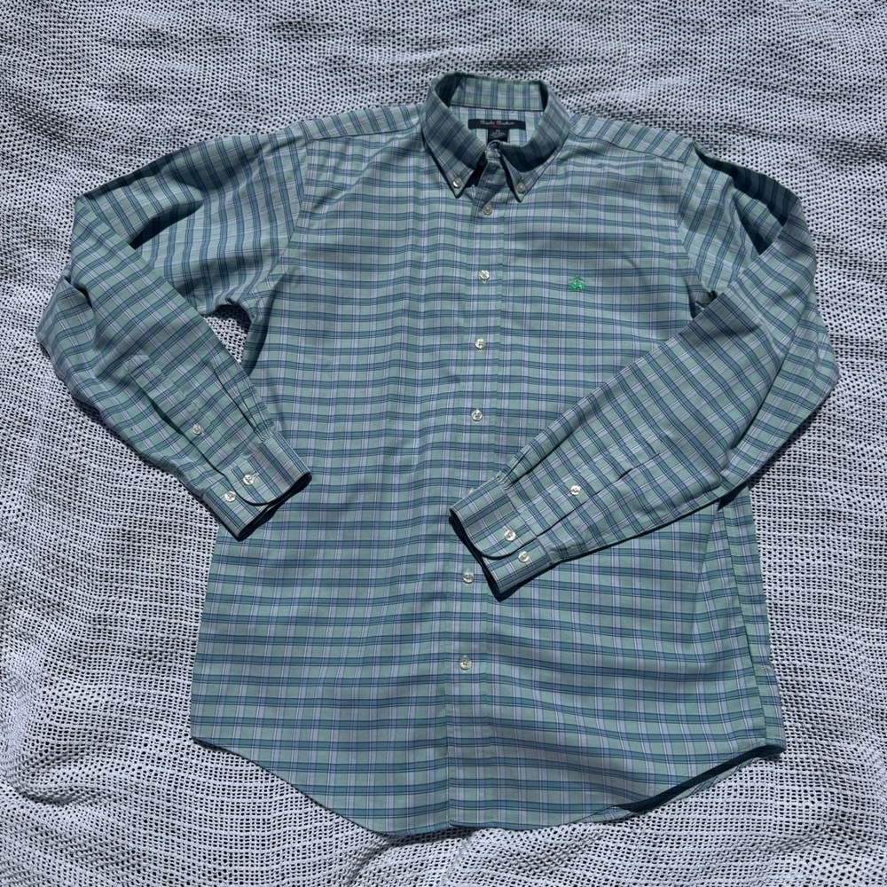 Brooks Brothers Blue/Green/Purple Plaid Shirt